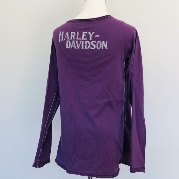 HARLEY DAVIDSON Pullover Long Sleeve Tee Purple Plus Size XXL - Picture 3 of 9